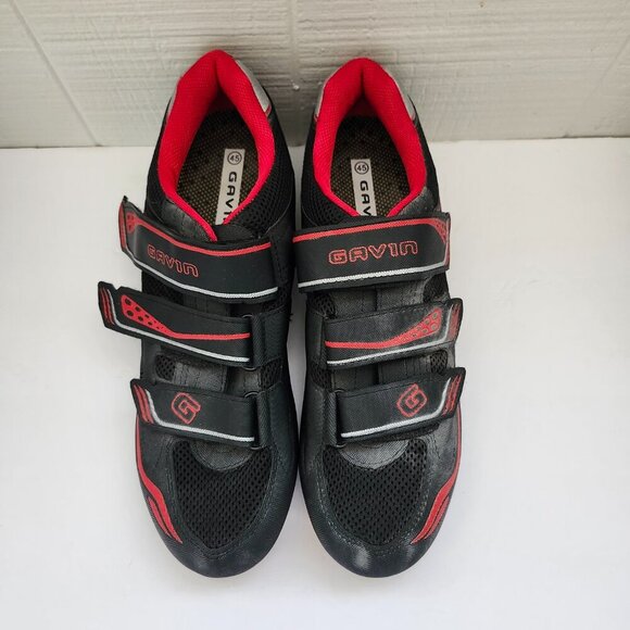 Gavin VELO Road Bike Hook Loop Black Red Cycling Peleton Biking Shoe Size 11.5 - Picture 4 of 13